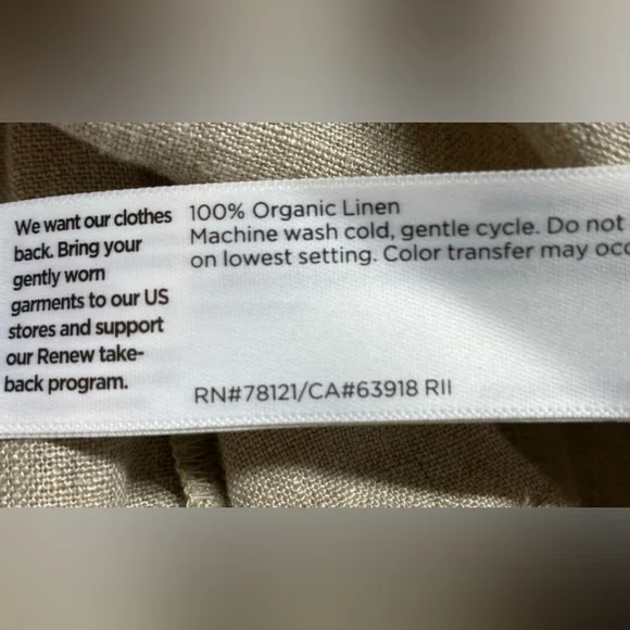 Eileen Fisher Organic Linen Wide Leg Trousers XS NWT - Picture 7 of 7